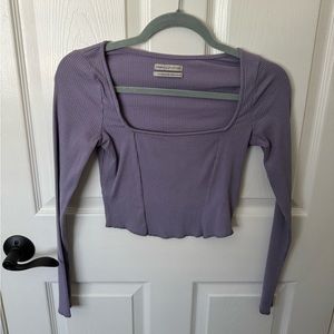 Urban Outfitters Purple Square Neck Ribbed Top